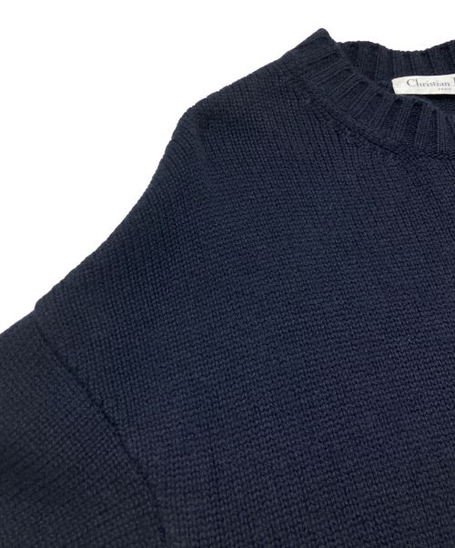 Christian Dior（クリスチャン ディオール）Christian Dior (クリスチャン ディオール) カシミアリボンニット ネイビー サイズ:38の古着・服飾アイテム