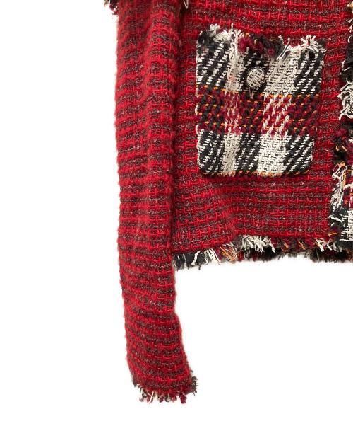 CHANEL（シャネル）CHANEL (シャネル) ツイードセットアップ レッド×ホワイト サイズ:38の古着・服飾アイテム