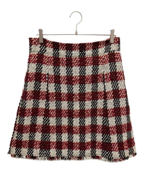 CHANEL（シャネル）CHANEL (シャネル) ツイードセットアップ レッド×ホワイト サイズ:38の古着・服飾アイテム