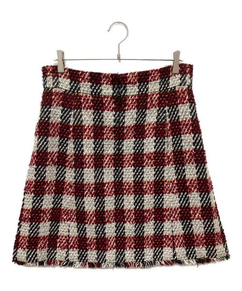 CHANEL（シャネル）CHANEL (シャネル) ツイードセットアップ レッド×ホワイト サイズ:38の古着・服飾アイテム