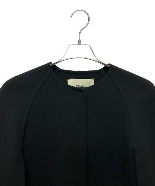 FENDI（フェンディ）FENDI (フェンディ) フォックスファーケープコート ブラック サイズ:38の古着・服飾アイテム