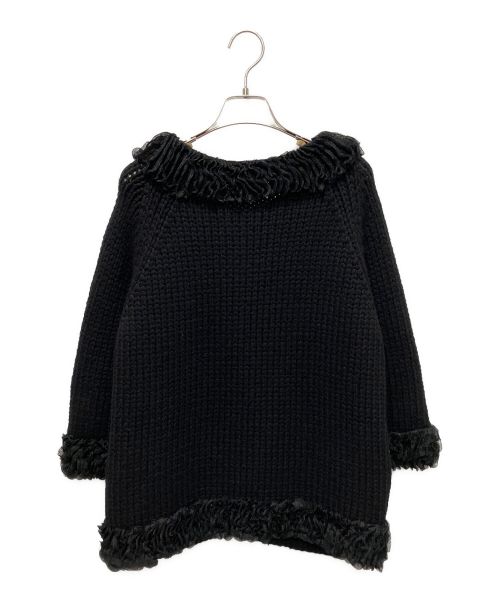 CHANEL（シャネル）CHANEL (シャネル) ココマークボタンフリルカーディガン ブラック サイズ:36の古着・服飾アイテム