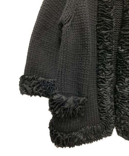 CHANEL（シャネル）CHANEL (シャネル) ココマークボタンフリルカーディガン ブラック サイズ:36の古着・服飾アイテム
