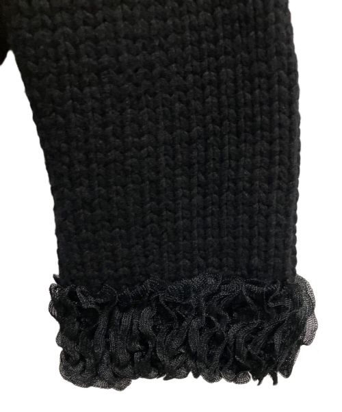 CHANEL（シャネル）CHANEL (シャネル) ココマークボタンフリルカーディガン ブラック サイズ:36の古着・服飾アイテム