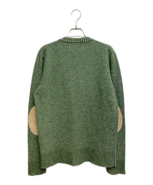 Maison Margiela（メゾンマルジェラ）Maison Margiela (メゾンマルジェラ) 13AW elbow patch cardigan（エルボーパッチカーディガン） グリーン サイズ:Mの古着・服飾アイテム