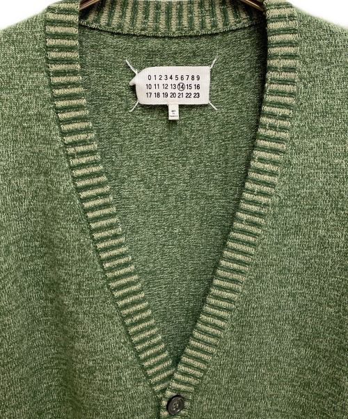 Maison Margiela（メゾンマルジェラ）Maison Margiela (メゾンマルジェラ) 13AW elbow patch cardigan（エルボーパッチカーディガン） グリーン サイズ:Mの古着・服飾アイテム