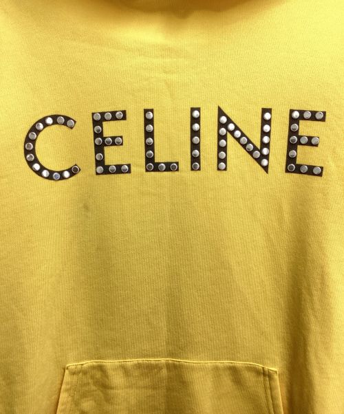 CELINE（セリーヌ）CELINE (セリーヌ) スタッズロゴパーカー イエロー サイズ:XSの古着・服飾アイテム