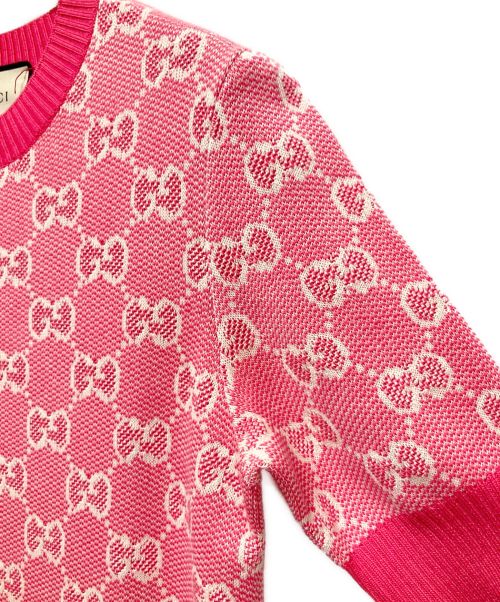 GUCCI（グッチ）GUCCI (グッチ) GGニットワンピース ピンク サイズ:Sの古着・服飾アイテム