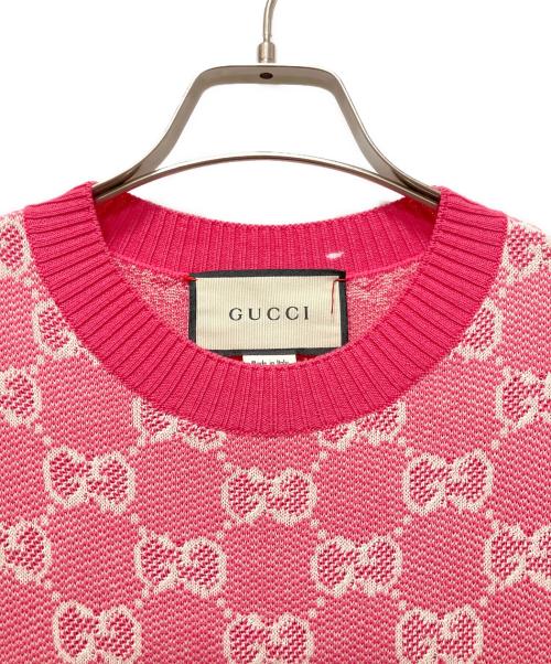 GUCCI（グッチ）GUCCI (グッチ) GGニットワンピース ピンク サイズ:Sの古着・服飾アイテム