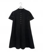 GUCCIグッチ）の古着「GGボタンツイードラメワンピース」｜ブラック