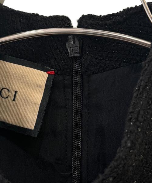 GUCCI（グッチ）GUCCI (グッチ) GGボタンツイードラメワンピース ブラック サイズ:36の古着・服飾アイテム