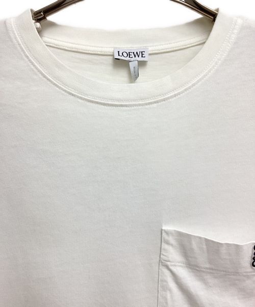 LOEWE（ロエベ）LOEWE (ロエベ) アナグラムポケットロングスリーブTシャツ ホワイト サイズ:Sの古着・服飾アイテム