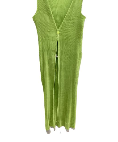 MIYAKE DESIGN STUDIO（ミヤケ デザイン スタジオ）MIYAKE DESIGN STUDIO (ミヤケ デザイン スタジオ) プリーツエプロン 黄緑 サイズ:-の古着・服飾アイテム