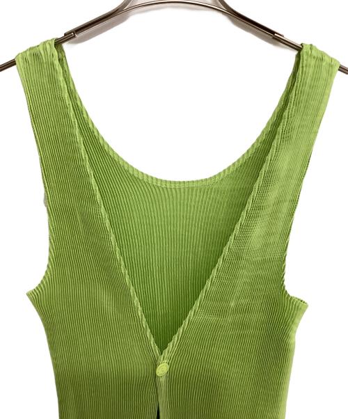 MIYAKE DESIGN STUDIO（ミヤケ デザイン スタジオ）MIYAKE DESIGN STUDIO (ミヤケ デザイン スタジオ) プリーツエプロン 黄緑 サイズ:-の古着・服飾アイテム