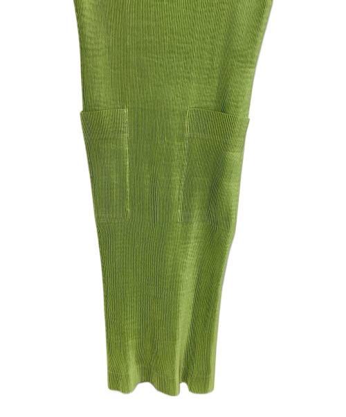 MIYAKE DESIGN STUDIO（ミヤケ デザイン スタジオ）MIYAKE DESIGN STUDIO (ミヤケ デザイン スタジオ) プリーツエプロン 黄緑 サイズ:-の古着・服飾アイテム