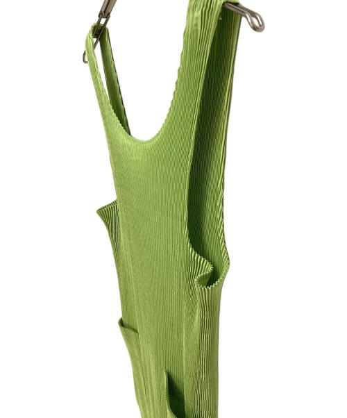 MIYAKE DESIGN STUDIO（ミヤケ デザイン スタジオ）MIYAKE DESIGN STUDIO (ミヤケ デザイン スタジオ) プリーツエプロン 黄緑 サイズ:-の古着・服飾アイテム