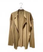 PLEATS PLEASEプリーツプリーズ）の古着「プリーツカーディガン」｜ブラウン