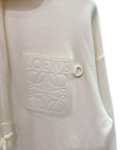 LOEWE（ロエベ）LOEWE (ロエベ) リラックスフィットアナグラムレザーポケットパーカー ベージュ サイズ:XSの古着・服飾アイテム