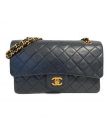 CHANEL（シャネル）の古着「マトラッセ25 Wフラップチェーンショルダーバッグ」｜ブラック