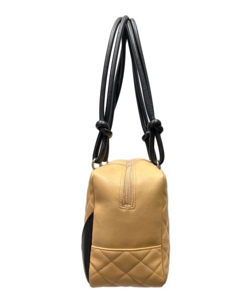 CHANEL（シャネル）CHANEL (シャネル) マトラッセ レザーハンドバッグ ブラック×ベージュ サイズ:27の古着・服飾アイテム