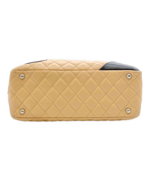CHANEL（シャネル）CHANEL (シャネル) マトラッセ レザーハンドバッグ ブラック×ベージュ サイズ:27の古着・服飾アイテム