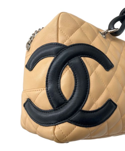 CHANEL（シャネル）CHANEL (シャネル) マトラッセ レザーハンドバッグ ブラック×ベージュ サイズ:27の古着・服飾アイテム