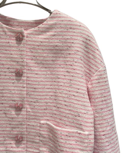 CHANEL（シャネル）CHANEL (シャネル) ツイードセットアップ ピンク×ホワイト サイズ:34の古着・服飾アイテム