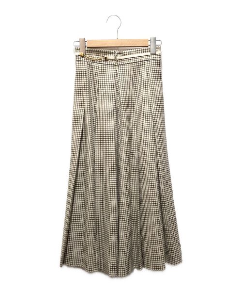 GUCCI（グッチ）GUCCI (グッチ) チェックスカート アイボリー サイズ:36の古着・服飾アイテム