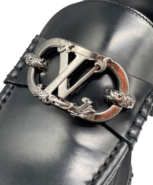 LOUIS VUITTON（ルイ ヴィトン）LOUIS VUITTON (ルイ ヴィトン) LV バロック・ライン ローファー ブラック サイズ:6 1/2の古着・服飾アイテム