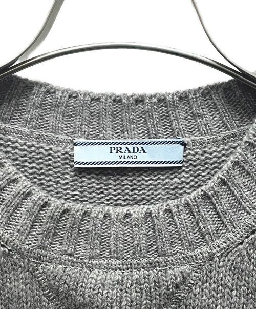 PRADA（プラダ）PRADA (プラダ) カシミヤロゴニット グレー サイズ:38の古着・服飾アイテム