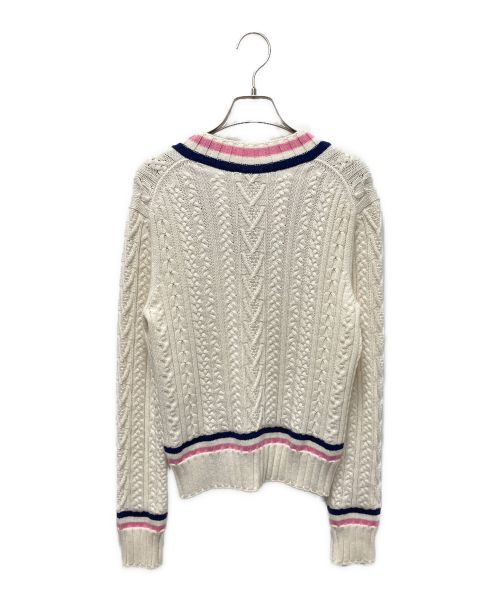 CHANEL（シャネル）CHANEL (シャネル) Vネックココマークチルデンセーター ホワイト サイズ:34の古着・服飾アイテム