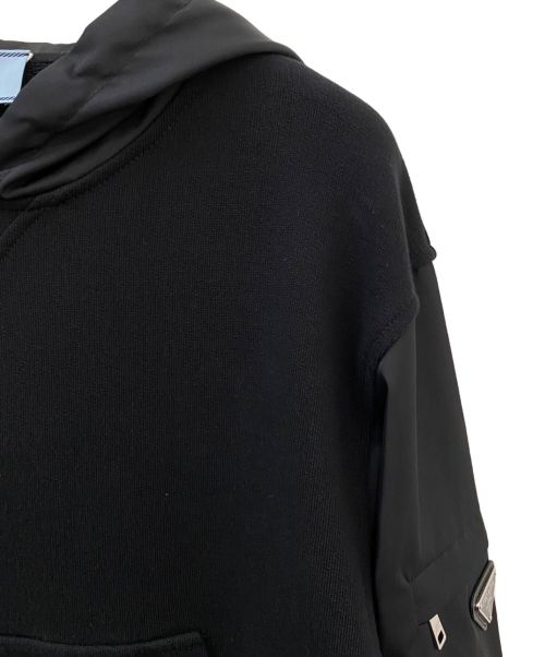 PRADA（プラダ）PRADA (プラダ) Re-Nylon切替パーカー ブラック サイズ:Sの古着・服飾アイテム