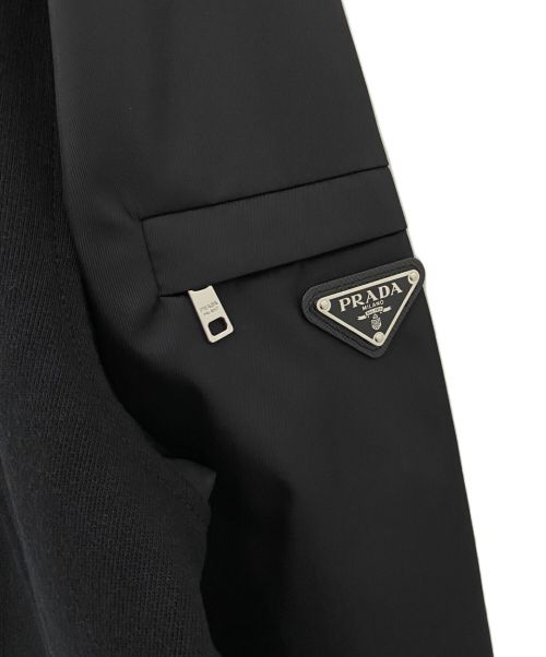 PRADA（プラダ）PRADA (プラダ) Re-Nylon切替パーカー ブラック サイズ:Sの古着・服飾アイテム