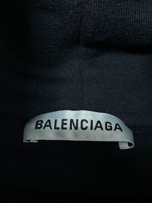 BALENCIAGA（バレンシアガ）BALENCIAGA (バレンシアガ) バービーロゴプリントプルオーバーパーカー ブラック サイズ:XSの古着・服飾アイテム