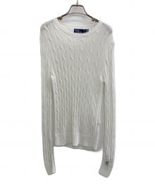 POLO RALPH LAUREN（ポロ・ラルフローレン）の古着「ケーブルニット」｜ホワイト