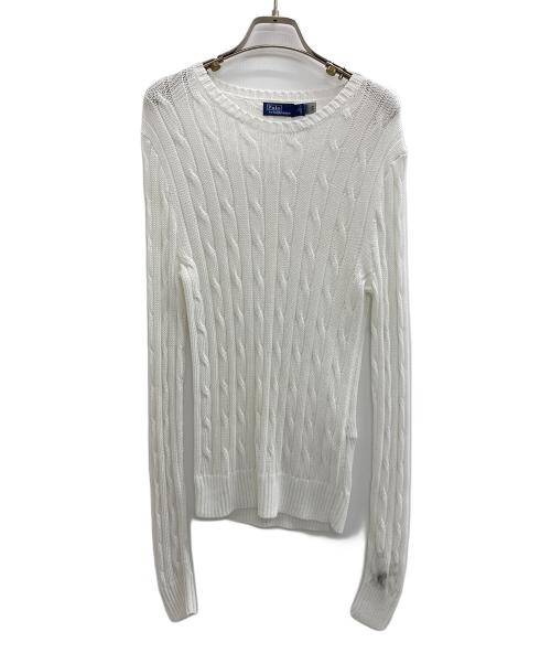 POLO RALPH LAUREN（ポロ・ラルフローレン）POLO RALPH LAUREN (ポロ・ラルフローレン) ケーブルニット ホワイト サイズ:Mの古着・服飾アイテム