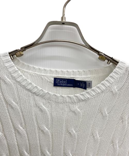 POLO RALPH LAUREN（ポロ・ラルフローレン）POLO RALPH LAUREN (ポロ・ラルフローレン) ケーブルニット ホワイト サイズ:Mの古着・服飾アイテム