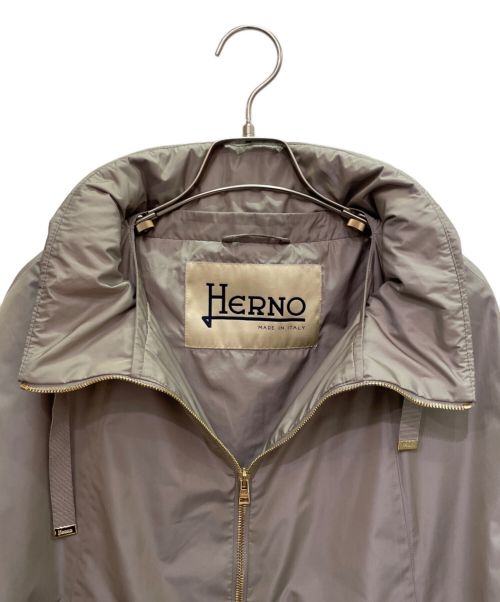HERNO（ヘルノ）HERNO (ヘルノ) ナイロン フーデッドジップコート グレー サイズ:40の古着・服飾アイテム