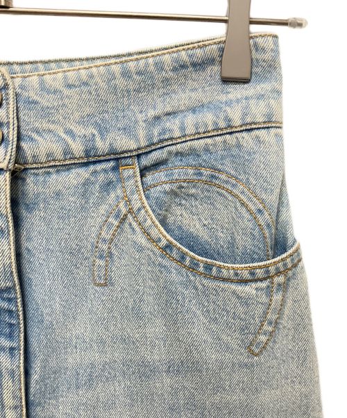 CHANEL（シャネル）CHANEL (シャネル) バックCOCOマークフレアワイドデニムパンツ スカイブルー サイズ:SIZE 34の古着・服飾アイテム