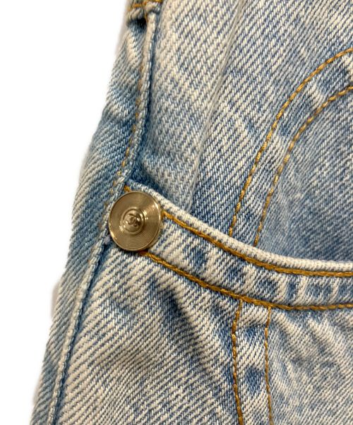 CHANEL（シャネル）CHANEL (シャネル) バックCOCOマークフレアワイドデニムパンツ スカイブルー サイズ:SIZE 34の古着・服飾アイテム