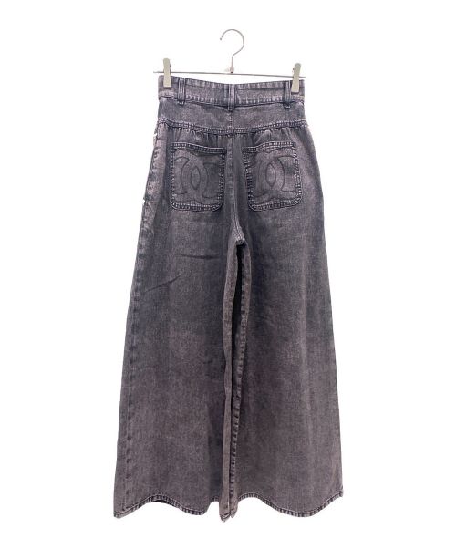 CHANEL（シャネル）CHANEL (シャネル) ワイドデニムパンツ ブラック サイズ:34の古着・服飾アイテム