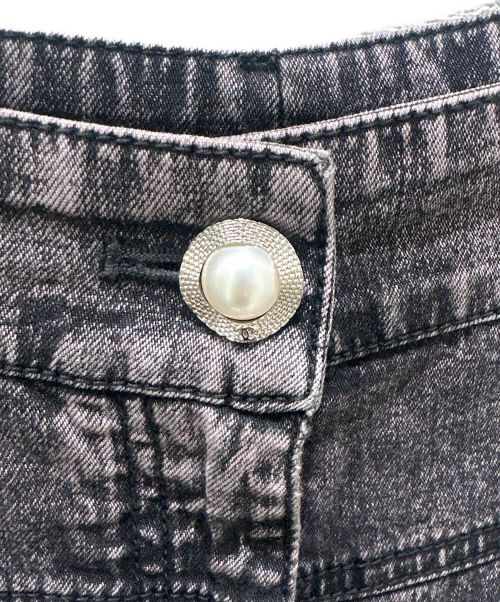 CHANEL（シャネル）CHANEL (シャネル) ワイドデニムパンツ ブラック サイズ:34の古着・服飾アイテム