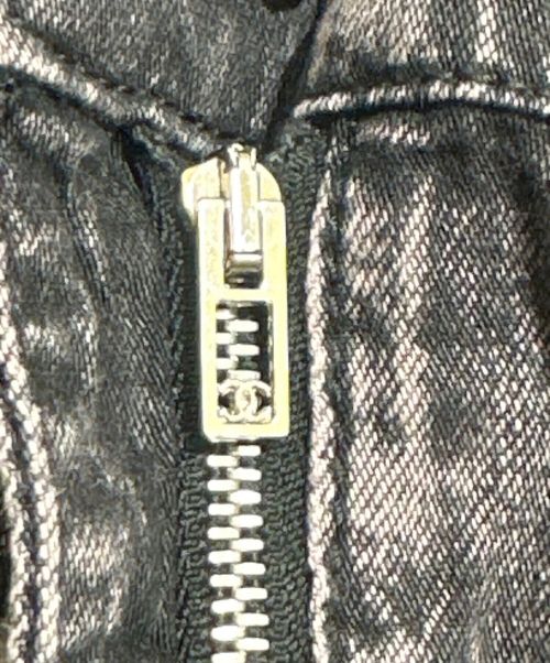 CHANEL（シャネル）CHANEL (シャネル) ワイドデニムパンツ ブラック サイズ:34の古着・服飾アイテム
