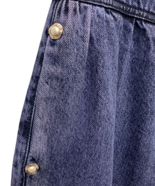 CHANEL（シャネル）CHANEL (シャネル) パールワイドバギーデニムパンツ パープル サイズ:SIZE 34の古着・服飾アイテム