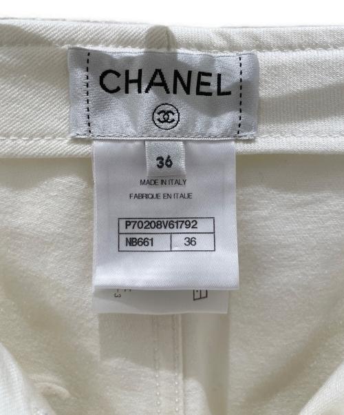 CHANEL（シャネル）CHANEL (シャネル) ココマークカメリアパンツ ホワイト サイズ:36の古着・服飾アイテム