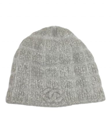 m*a様 CHANEL ニット帽 カシミヤ シルク グレー CHANEL ココマーク ニット帽 (CHANEL/ニットキャップ・ビーニー