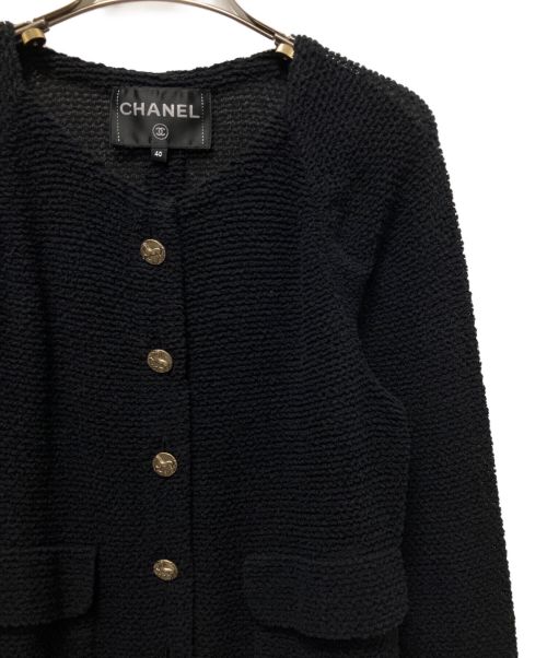 CHANEL（シャネル）CHANEL (シャネル) ホースボタンニットカーディガン ブラック サイズ:40の古着・服飾アイテム