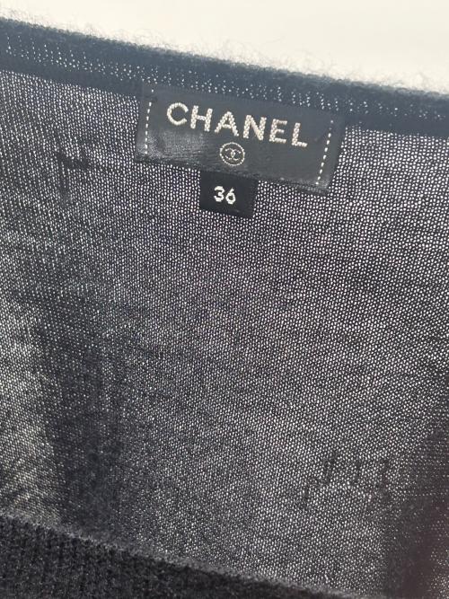 CHANEL（シャネル）CHANEL (シャネル) カメリアモチーフカシミヤニット ブラック サイズ:36の古着・服飾アイテム