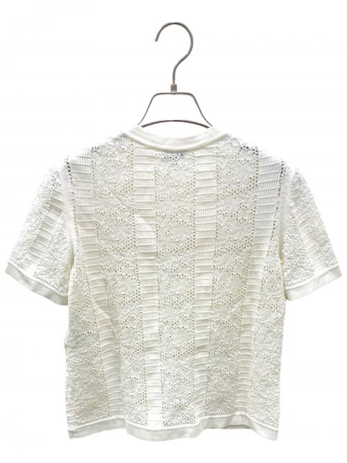 CHANEL（シャネル）CHANEL (シャネル) ココボタンレースニット ホワイト サイズ:34の古着・服飾アイテム