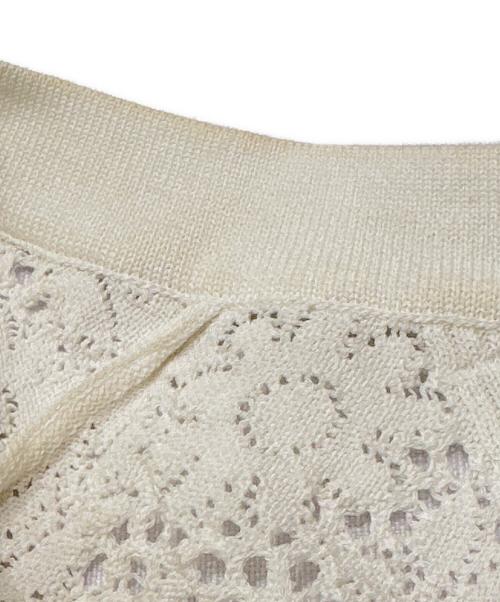 CHANEL（シャネル）CHANEL (シャネル) ココボタンレースニット ホワイト サイズ:34の古着・服飾アイテム
